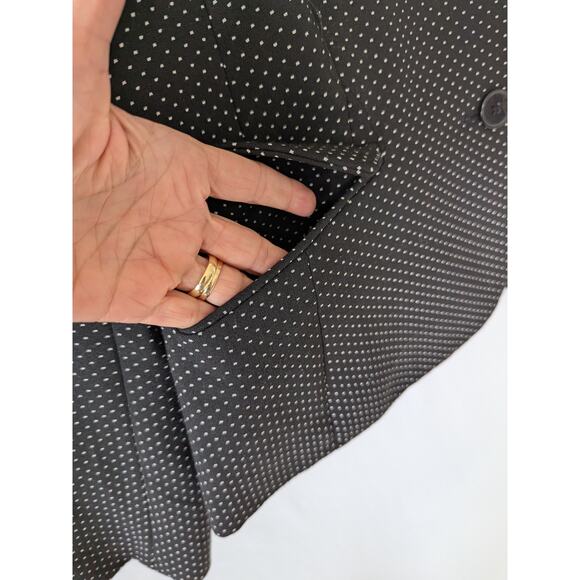 Talbots Womens Black Polka-dot Blazer Size 12‎ Wool Blend Career Office Corpcore - Picture 3 of 9